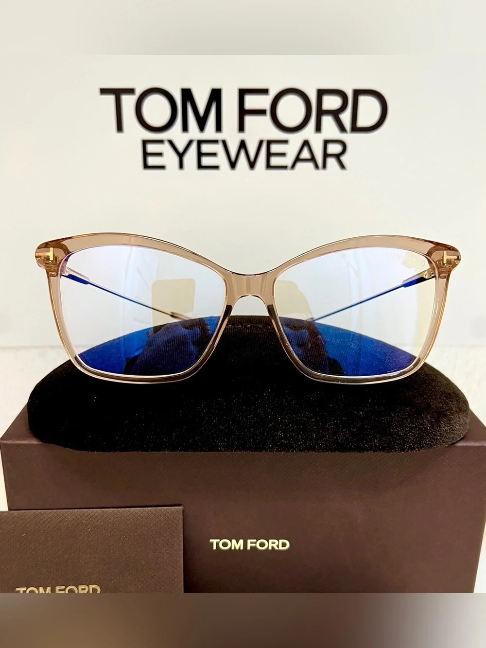 Tom Ford TF5687-B 045 Translucent Brown Eyeglasses / Authentic Luxury Designer